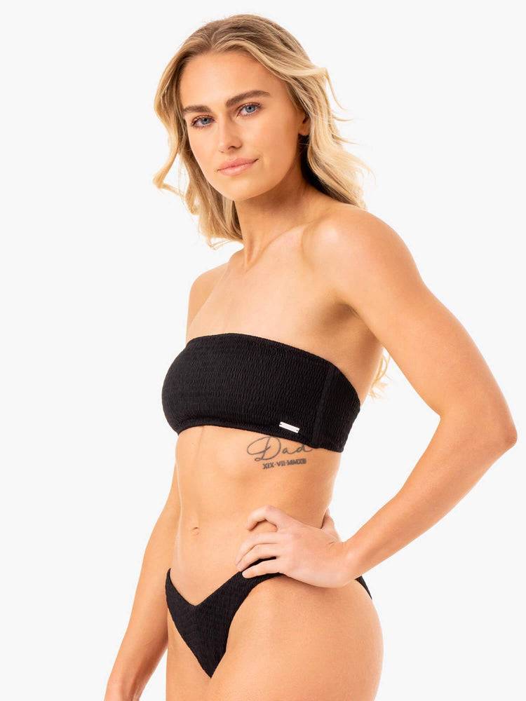 Women's Ryderwear Women Swimwear Paradise Bandeau Bikini Top Swimwear Black | NZ2659BC