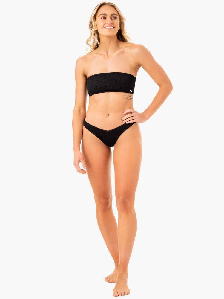 Women's Ryderwear Women Swimwear Paradise Bandeau Bikini Top Swimwear Black | NZ2659BC