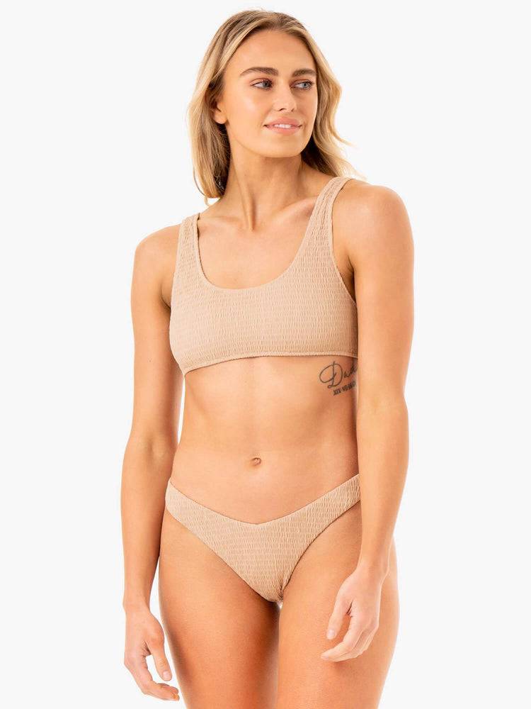 Women's Ryderwear Women Swimwear Paradise V Bikini Bottom Swimwear Sand | NZ2661CE