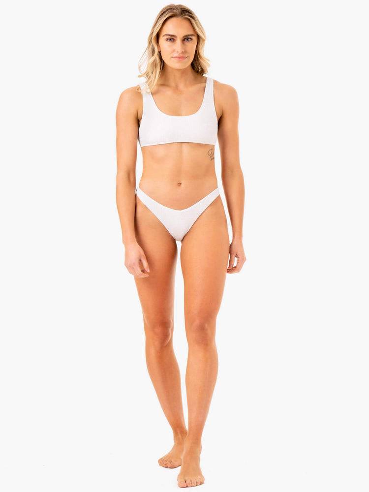 Women's Ryderwear Women Swimwear Paradise V Bikini Bottom Swimwear White | NZ2662XF