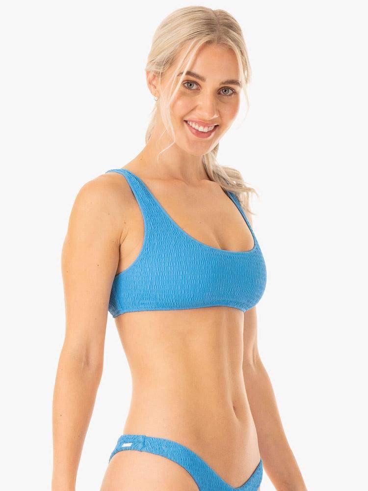 Women's Ryderwear Women Swimwear Paradise Scoop Bikini Top Swimwear Blue | NZ2664LH