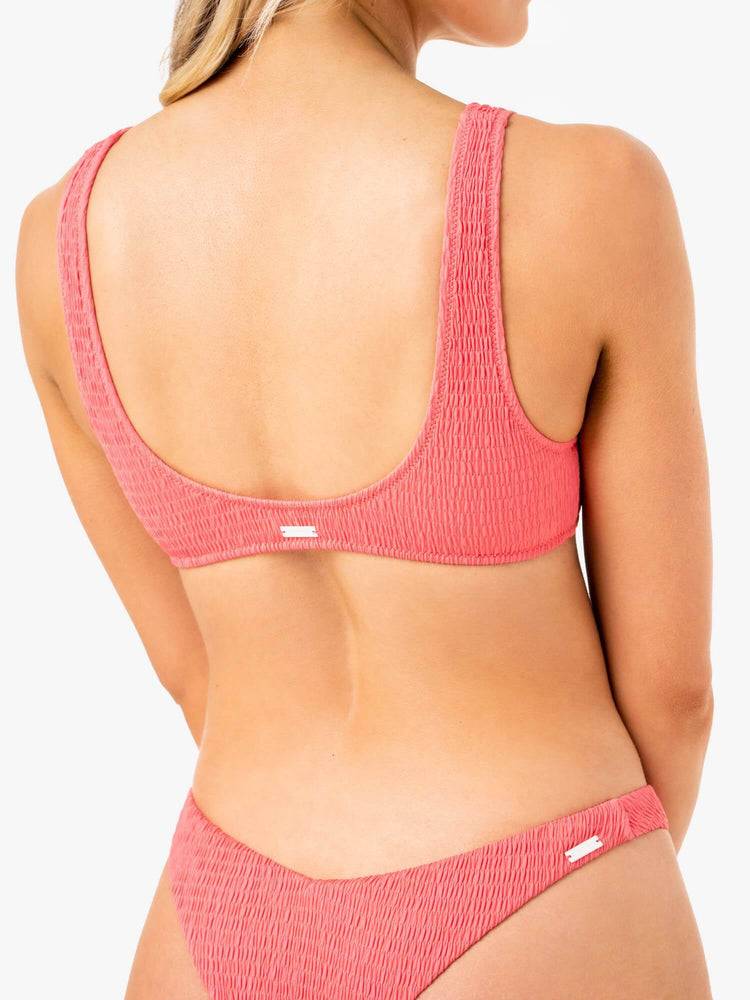 Women's Ryderwear Women Swimwear Paradise Scoop Bikini Top Swimwear Coral | NZ2665KI