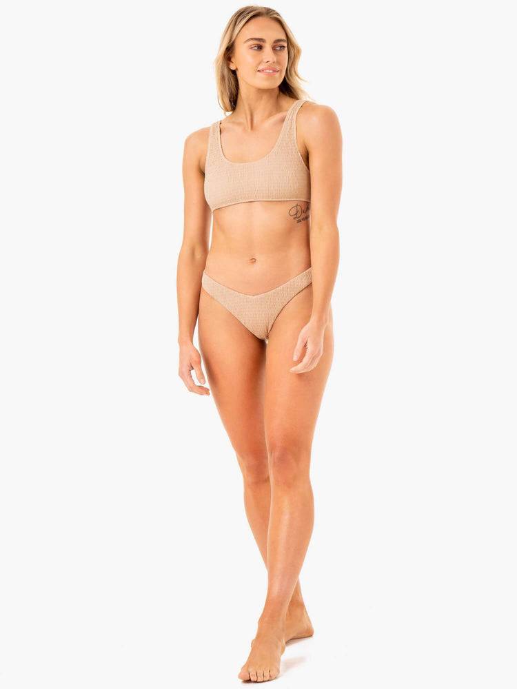 Women's Ryderwear Women Swimwear Paradise Scoop Bikini Top Swimwear Sand | NZ2666JJ