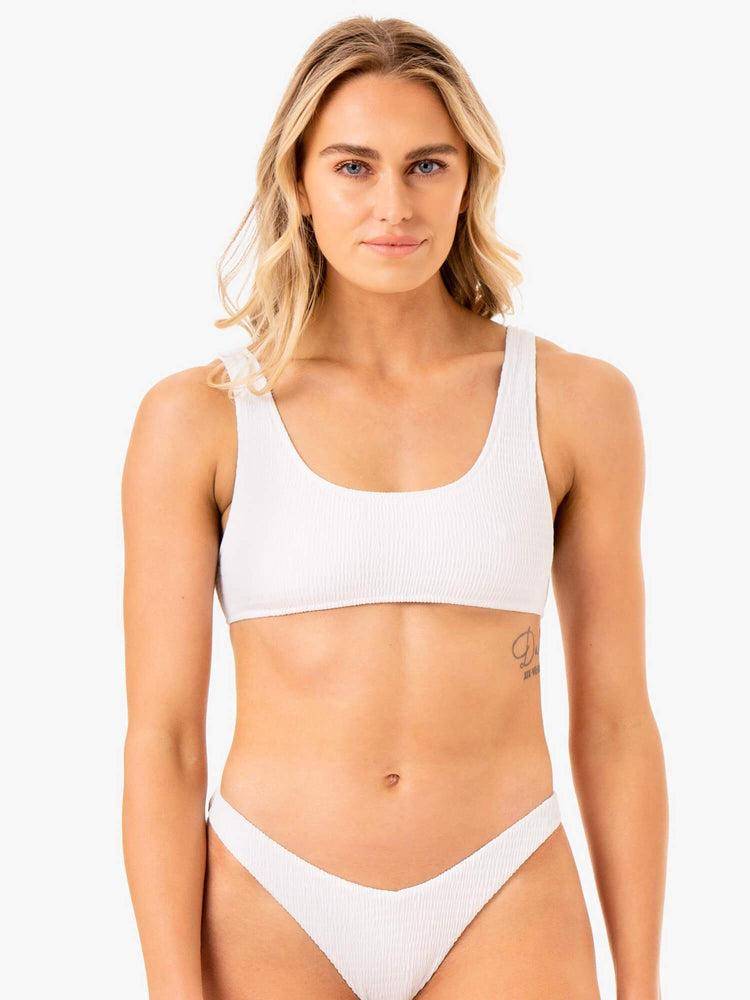 Women\'s Ryderwear Women Swimwear Paradise Scoop Bikini Top Swimwear White | NZ2667HK