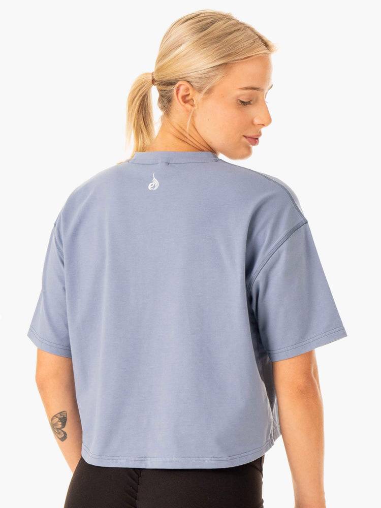 Women's Ryderwear Women T Shirts Edit T Shirts Stonewash Blue | NZ2759XF