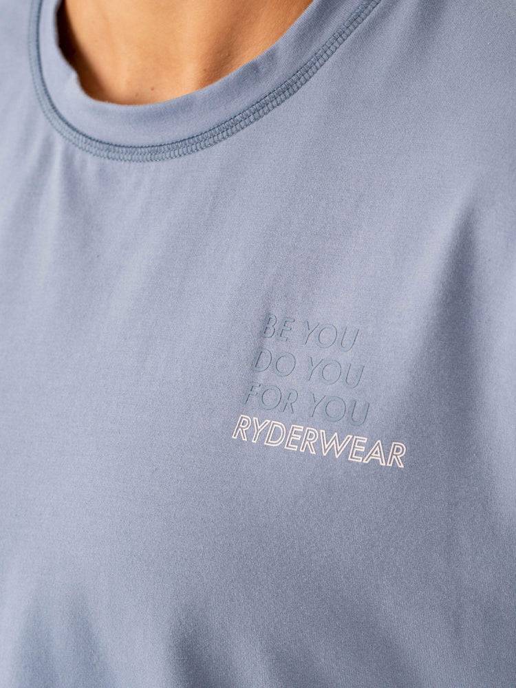 Women's Ryderwear Women T Shirts Edit T Shirts Stonewash Blue | NZ2759XF