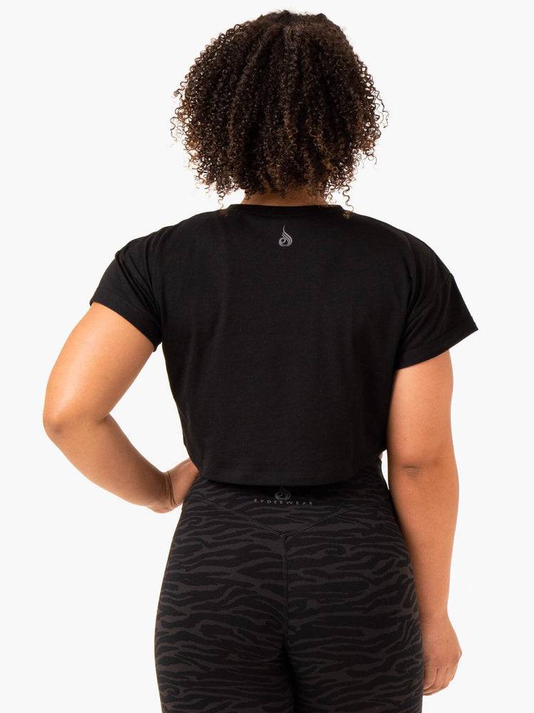 Women's Ryderwear Women T Shirts Energy Cap Sleeve T Shirts Black | NZ2792UT