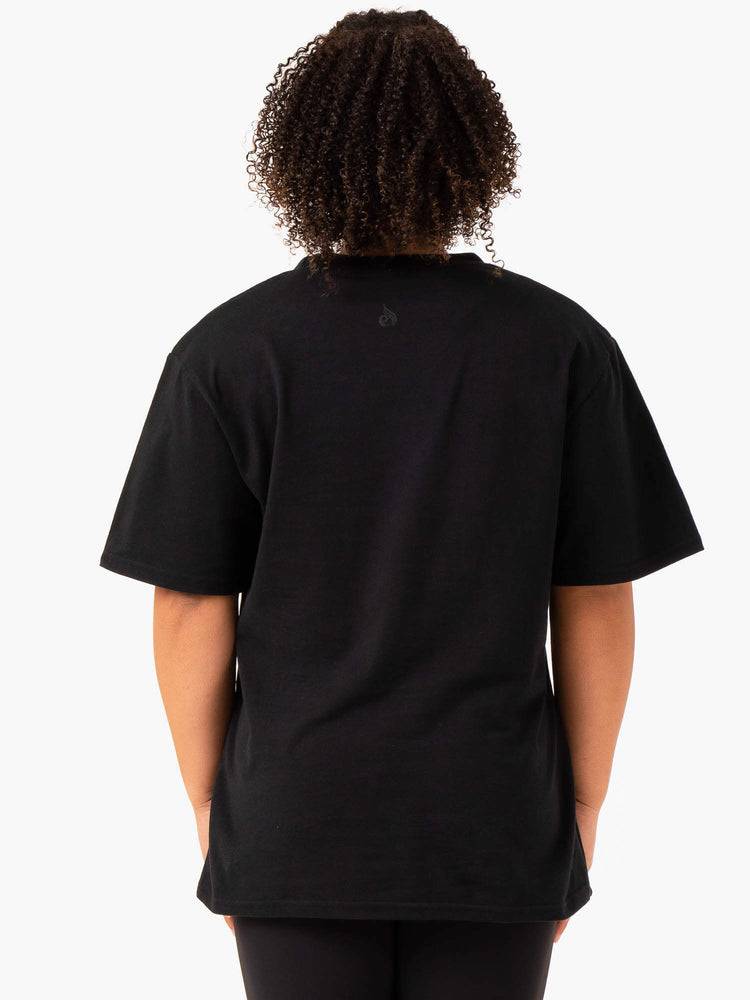 Women's Ryderwear Women T Shirts Icon Oversized T Shirts Black | NZ2775YU