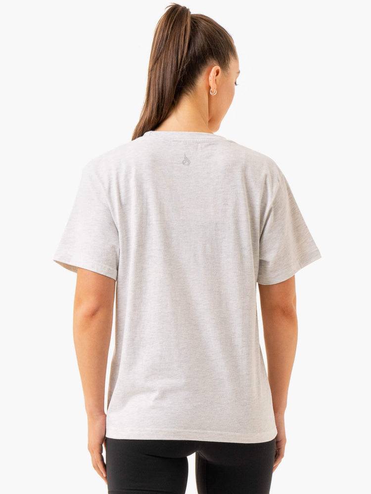 Women's Ryderwear Women T Shirts Icon Oversized T Shirts Snow Marl | NZ2777RW