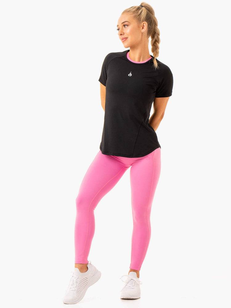 Women's Ryderwear Women T Shirts Level Up Training T Shirts Black | NZ2785FM