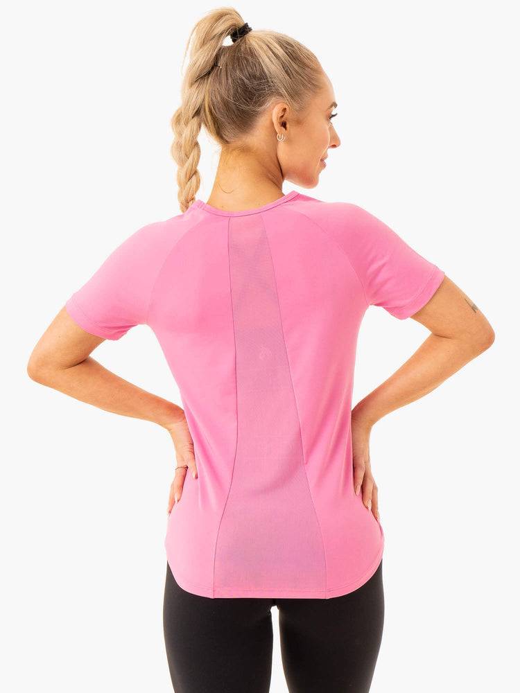 Women's Ryderwear Women T Shirts Level Up Training T Shirts Pink | NZ2786DN