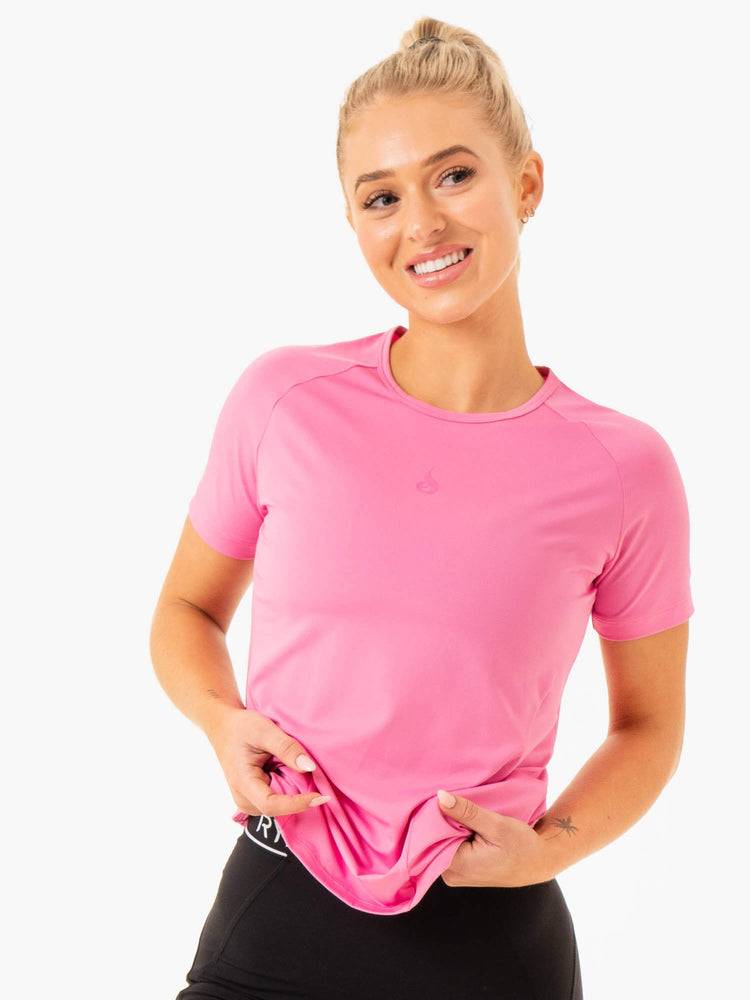 Women's Ryderwear Women T Shirts Level Up Training T Shirts Pink | NZ2786DN