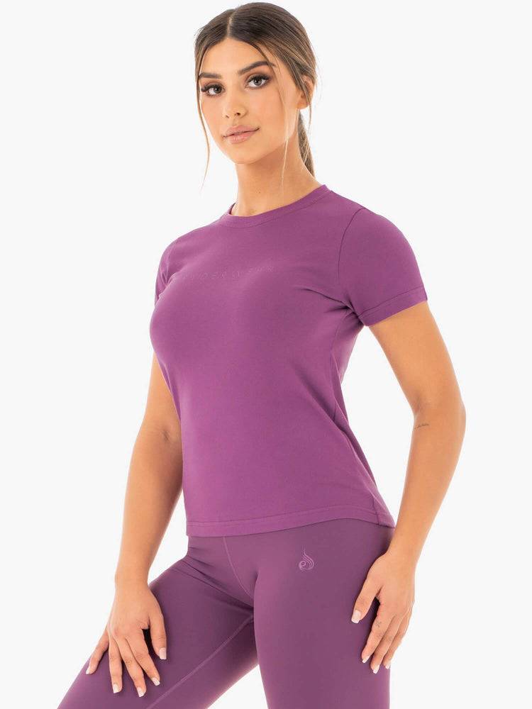 Women's Ryderwear Women T Shirts Motion T Shirts Purple | NZ2686VD