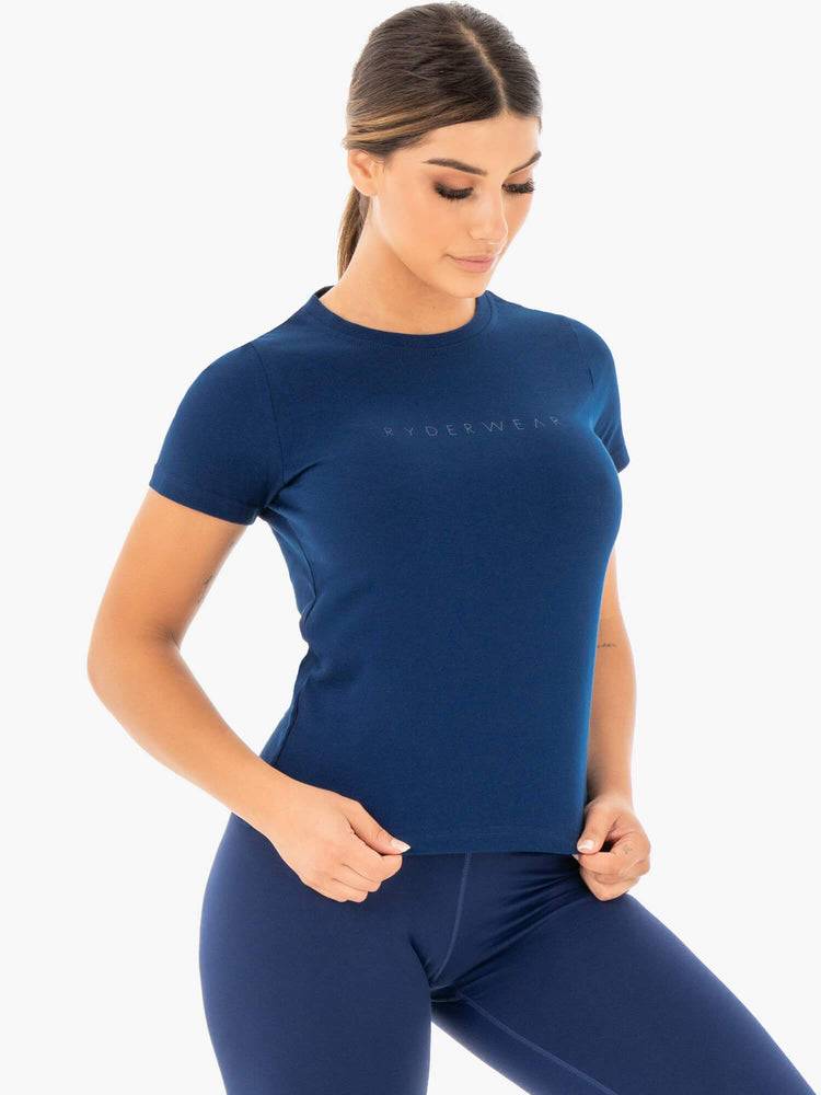 Women's Ryderwear Women T Shirts Motion T Shirts Navy | NZ2687CE