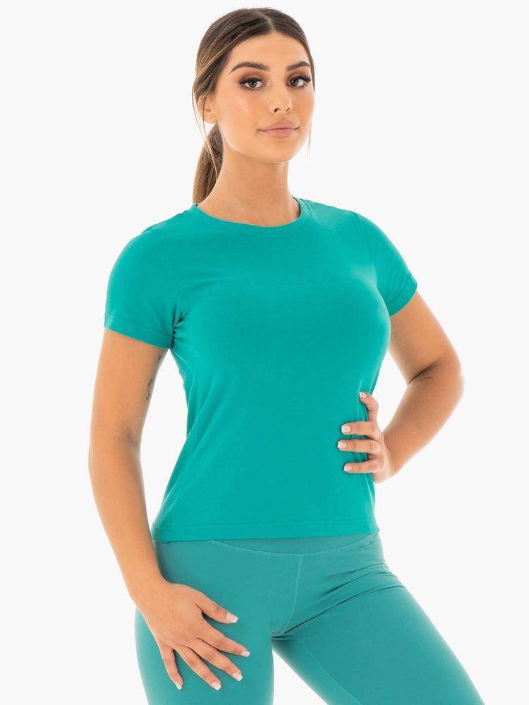 Women's Ryderwear Women T Shirts Motion T Shirts Teal | NZ2689ZG