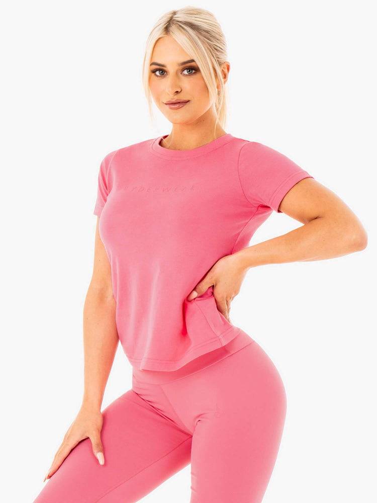 Women's Ryderwear Women T Shirts Motion T Shirts Pink Lemonade | NZ2690LH