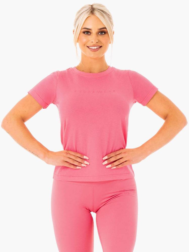 Women's Ryderwear Women T Shirts Motion T Shirts Pink Lemonade | NZ2690LH