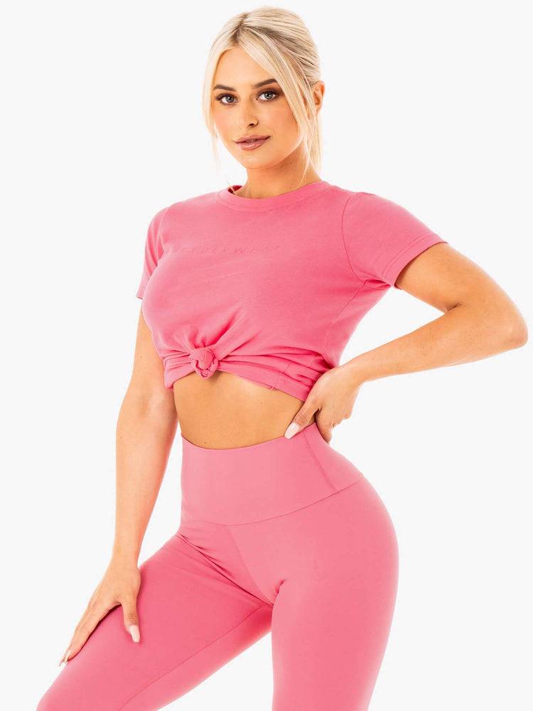 Women's Ryderwear Women T Shirts Motion T Shirts Pink Lemonade | NZ2690LH