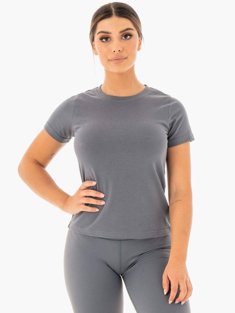 Women's Ryderwear Women T Shirts Motion T Shirts Charcoal | NZ2691KI