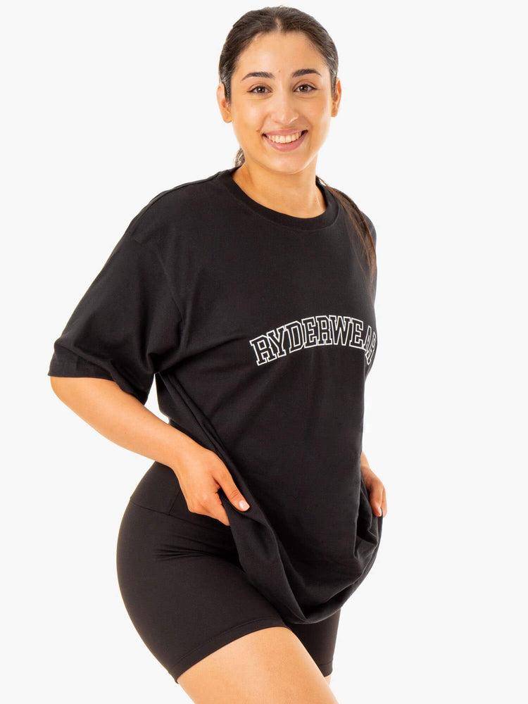 Women's Ryderwear Women T Shirts Oversized T Shirts Black | NZ2738HK