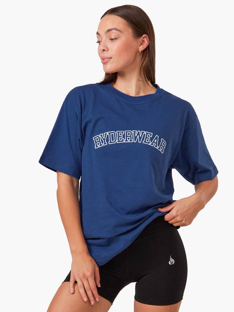 Women's Ryderwear Women T Shirts Oversized T Shirts Royal Blue | NZ2745OR