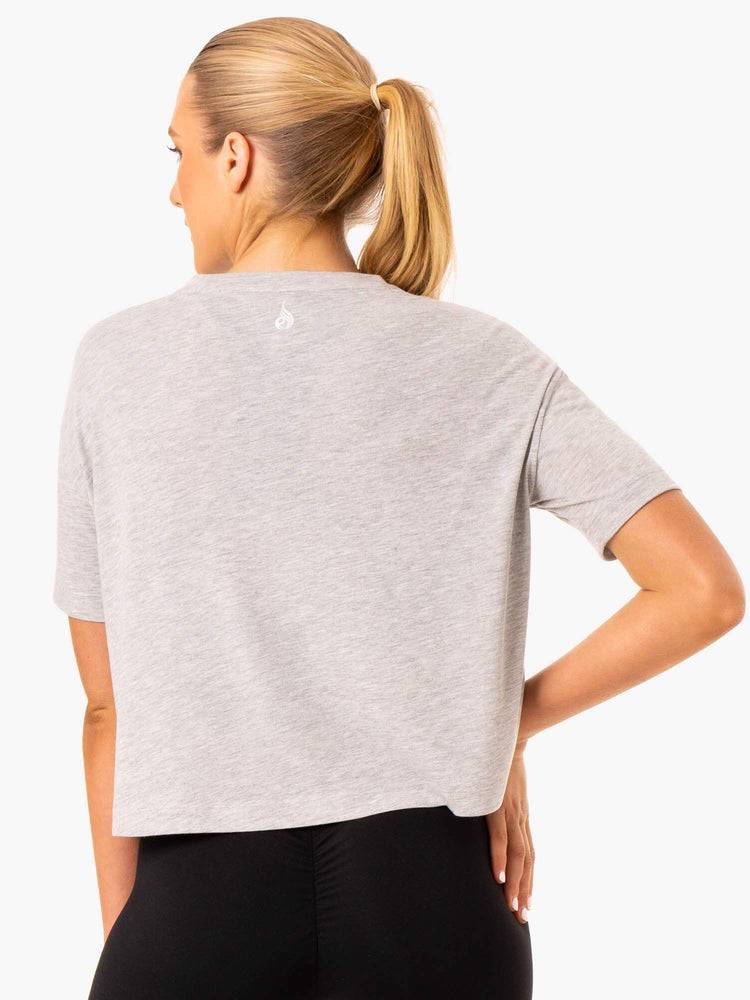 Women's Ryderwear Women T Shirts Replay Boxy Tee T Shirts Grey Marl | NZ2719OR