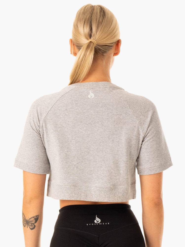 Women's Ryderwear Women T Shirts Revival Cotton T Shirts Grey Marl | NZ2751EX