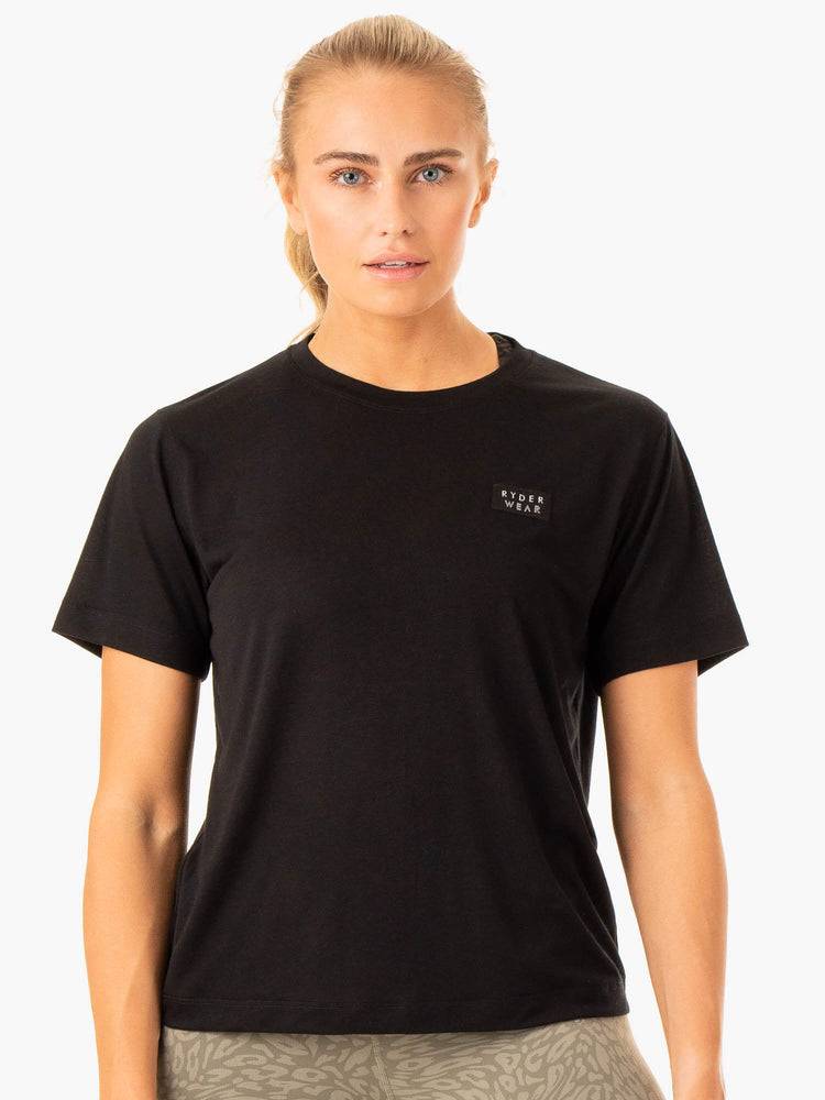 Women's Ryderwear Women T Shirts Rotation T Shirts Black | NZ2766GL