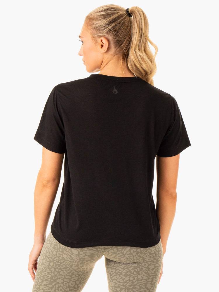 Women's Ryderwear Women T Shirts Rotation T Shirts Black | NZ2766GL