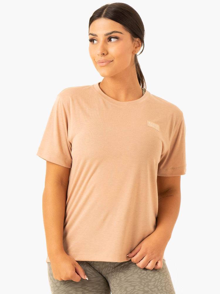 Women's Ryderwear Women T Shirts Rotation T Shirts Sandstone | NZ2769SO