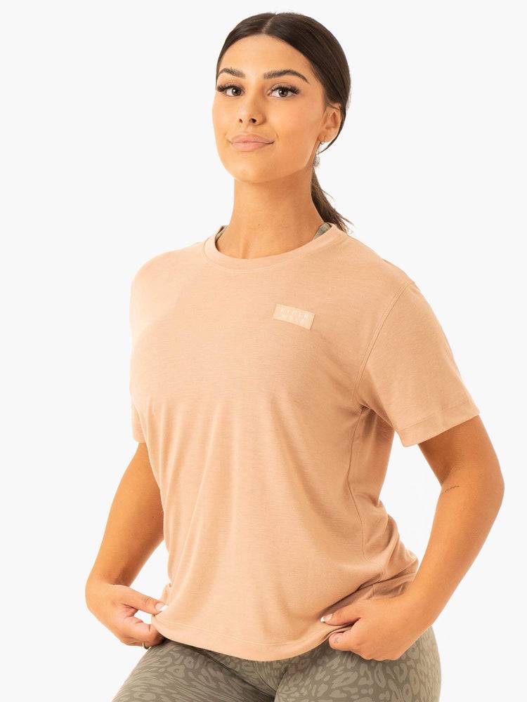 Women's Ryderwear Women T Shirts Rotation T Shirts Sandstone | NZ2769SO