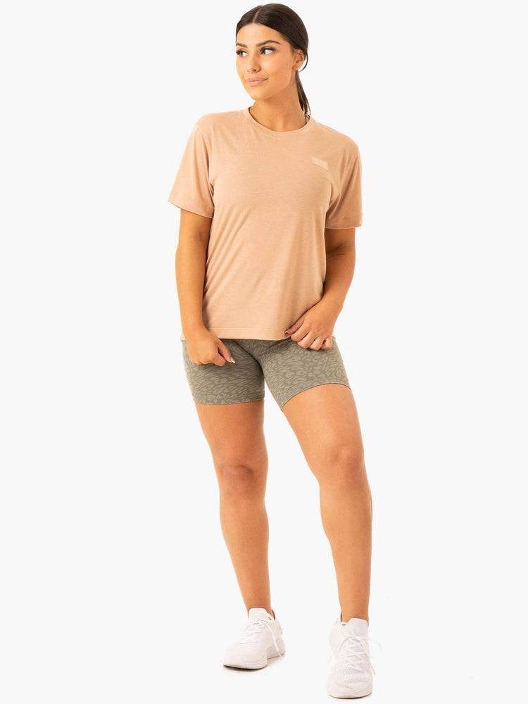 Women's Ryderwear Women T Shirts Rotation T Shirts Sandstone | NZ2769SO