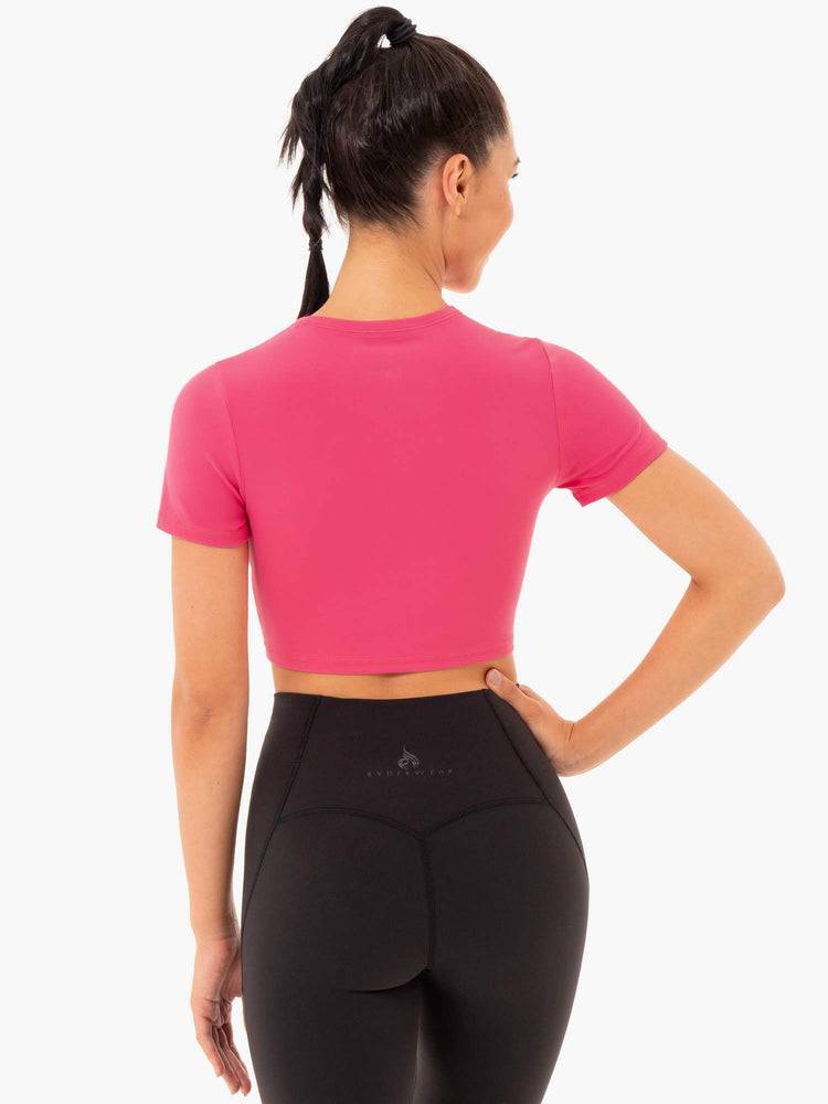 Women's Ryderwear Women T Shirts Sola Fitted T Shirts Pink | NZ2697DN