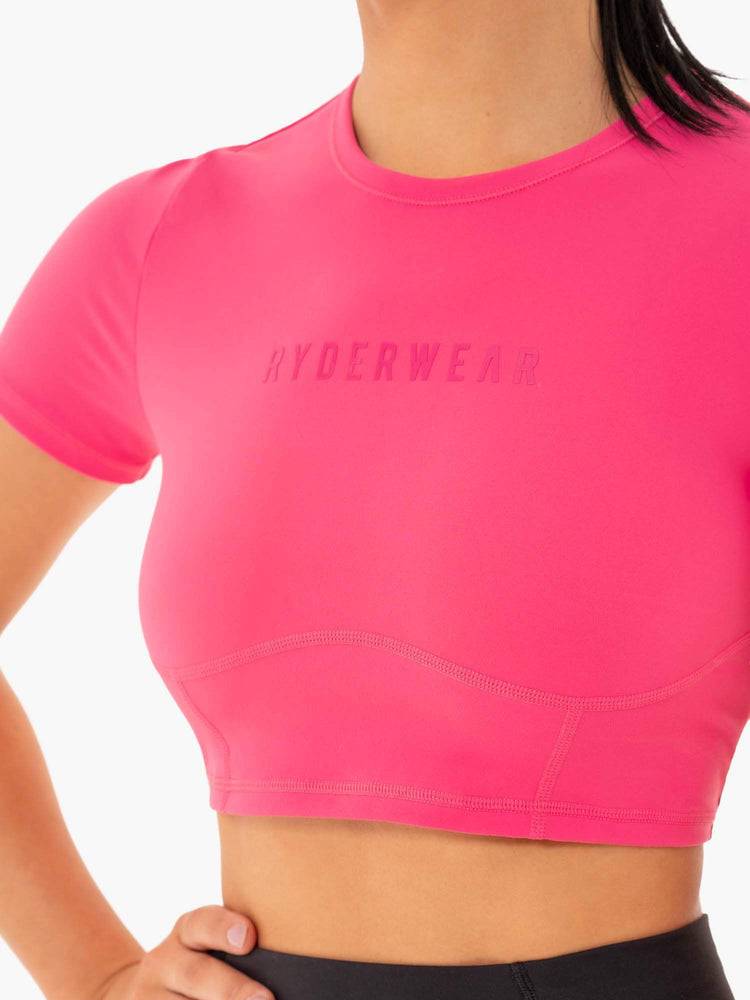 Women's Ryderwear Women T Shirts Sola Fitted T Shirts Pink | NZ2697DN