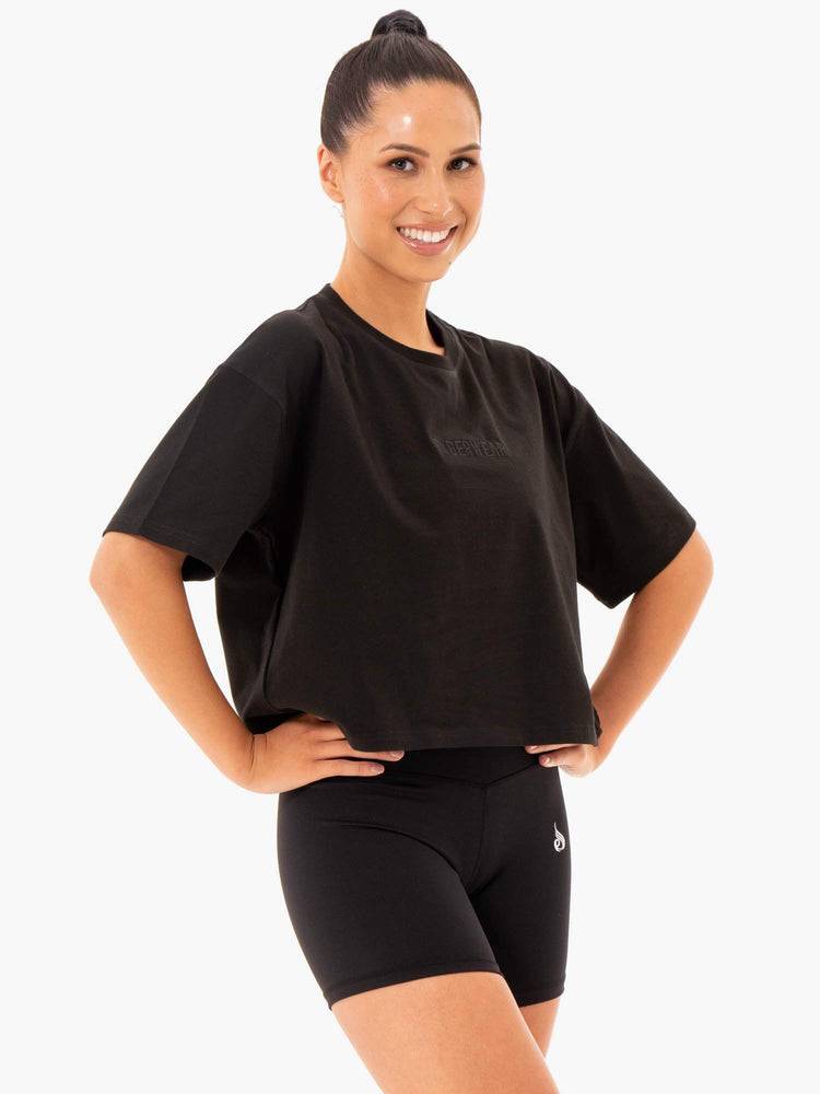 Women's Ryderwear Women T Shirts Studio T Shirts Black | NZ2699AP