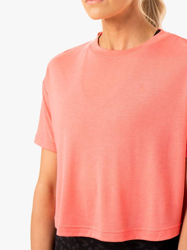 Women's Ryderwear Women T Shirts Ultra Scoop T Shirts Coral | NZ2726WY