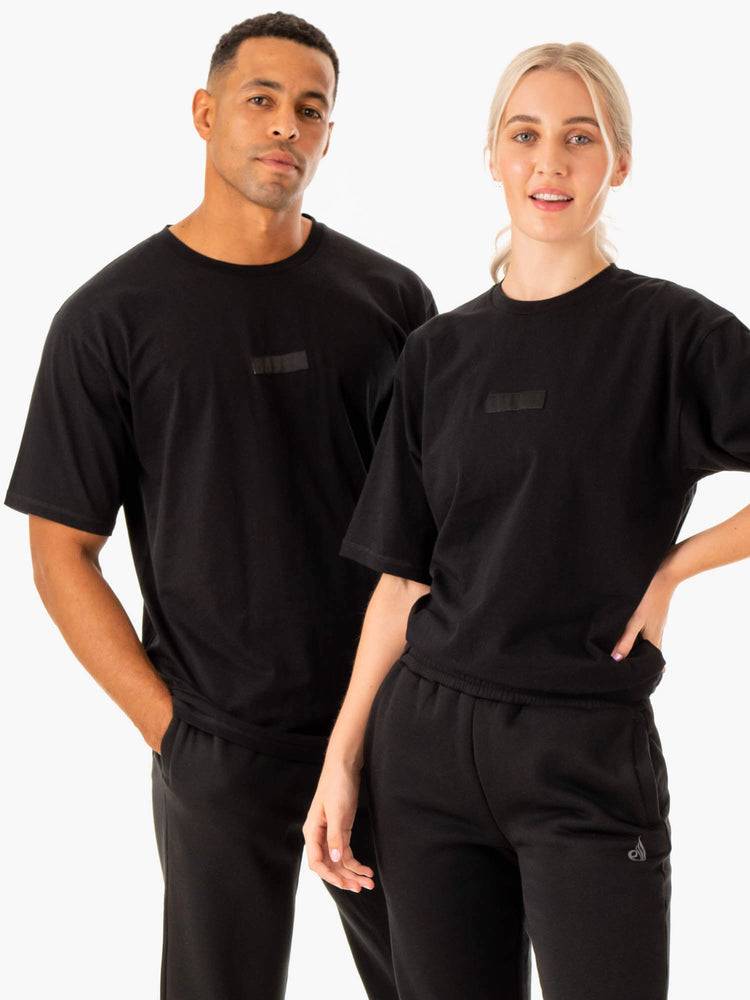 Women's Ryderwear Women T Shirts Unisex Oversized T Shirts Black | NZ2733XF