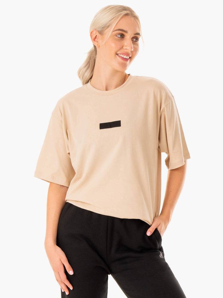 Women's Ryderwear Women T Shirts Unisex Oversized T Shirts Sand | NZ2736KI