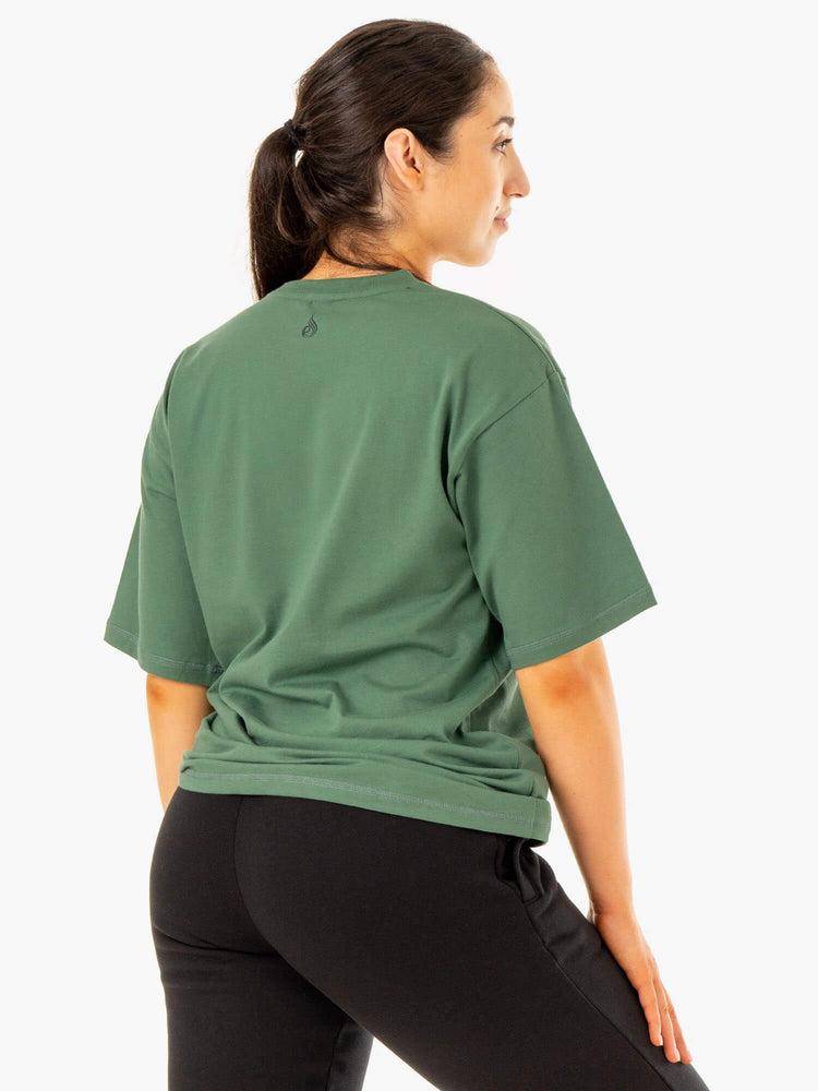 Women's Ryderwear Women T Shirts Unisex Oversized T Shirts Forest Green | NZ2737JJ