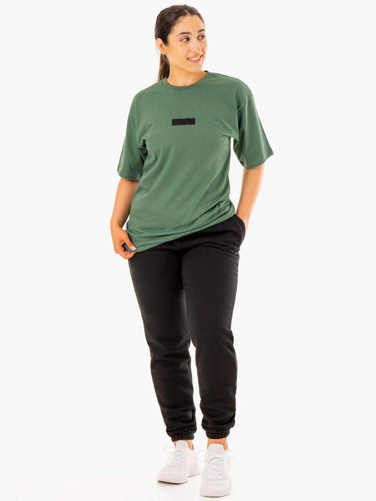 Women's Ryderwear Women T Shirts Unisex Oversized T Shirts Forest Green | NZ2737JJ