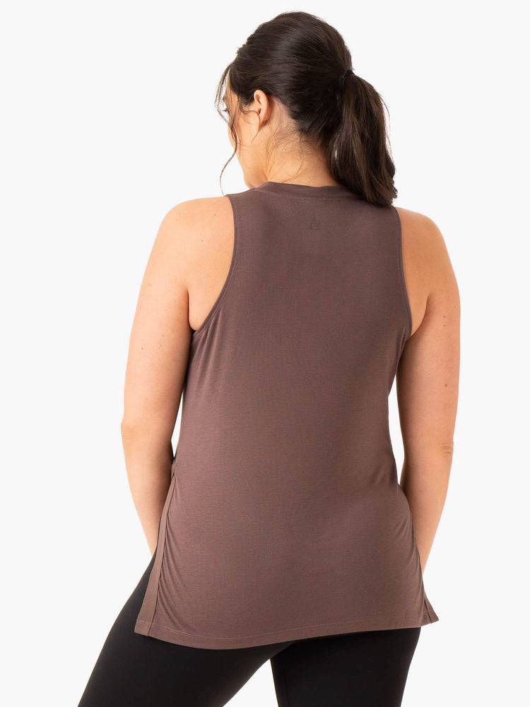 Women's Ryderwear Women Tanks Active Bump Tanks Chocolate | NZ2805ZG