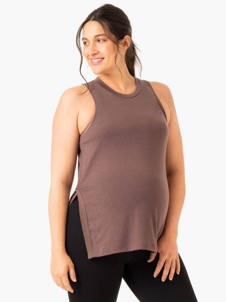 Women\'s Ryderwear Women Tanks Active Bump Tanks Chocolate | NZ2805ZG