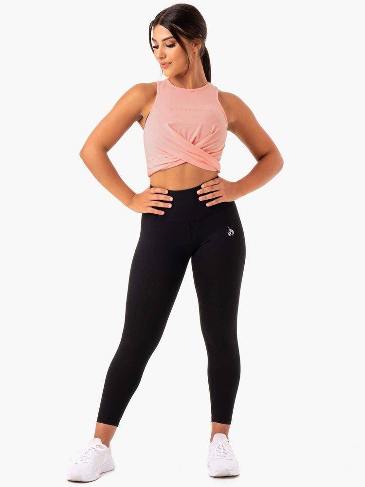 Women's Ryderwear Women Tanks Adapt Twist Cropped Tanks Peach | NZ2982SO