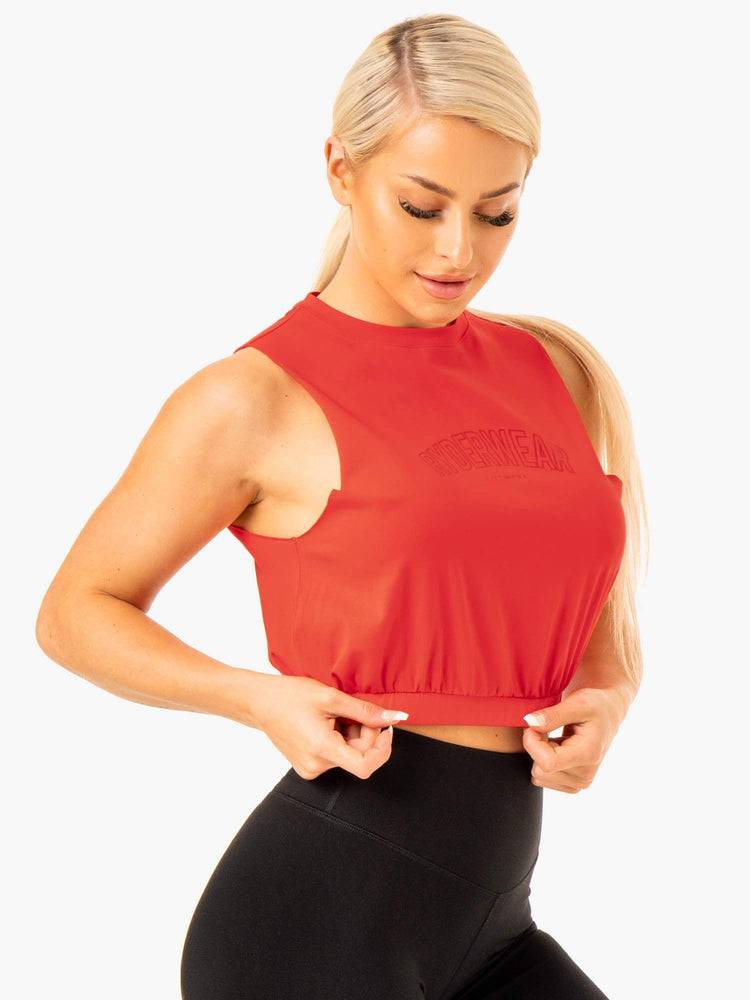 Women's Ryderwear Women Tanks Boxer Muscle Tanks Red | NZ2924NB