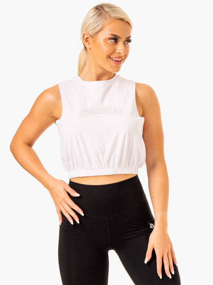 Women's Ryderwear Women Tanks Boxer Muscle Tanks White | NZ2947ZG