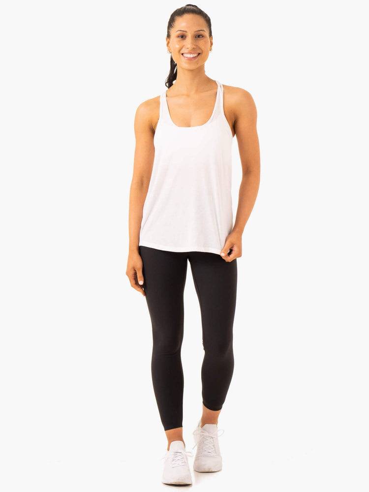 Women's Ryderwear Women Tanks Ease Relaxed Tanks White | NZ2815PQ