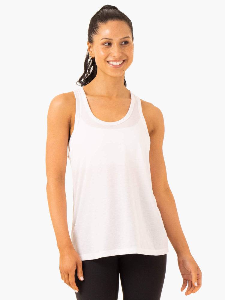 Women\'s Ryderwear Women Tanks Ease Relaxed Tanks White | NZ2815PQ