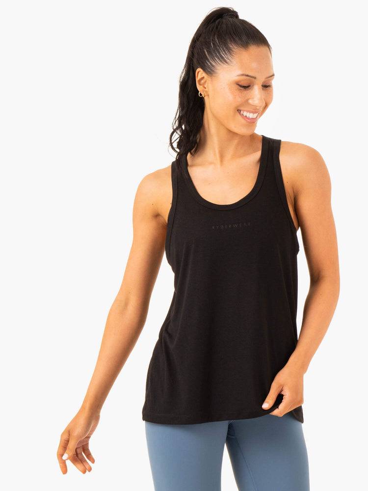 Women's Ryderwear Women Tanks Ease Relaxed Tanks Black | NZ2826NB