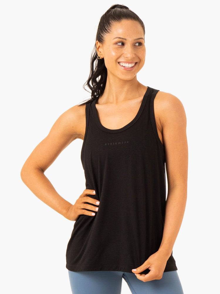 Women\'s Ryderwear Women Tanks Ease Relaxed Tanks Black | NZ2826NB