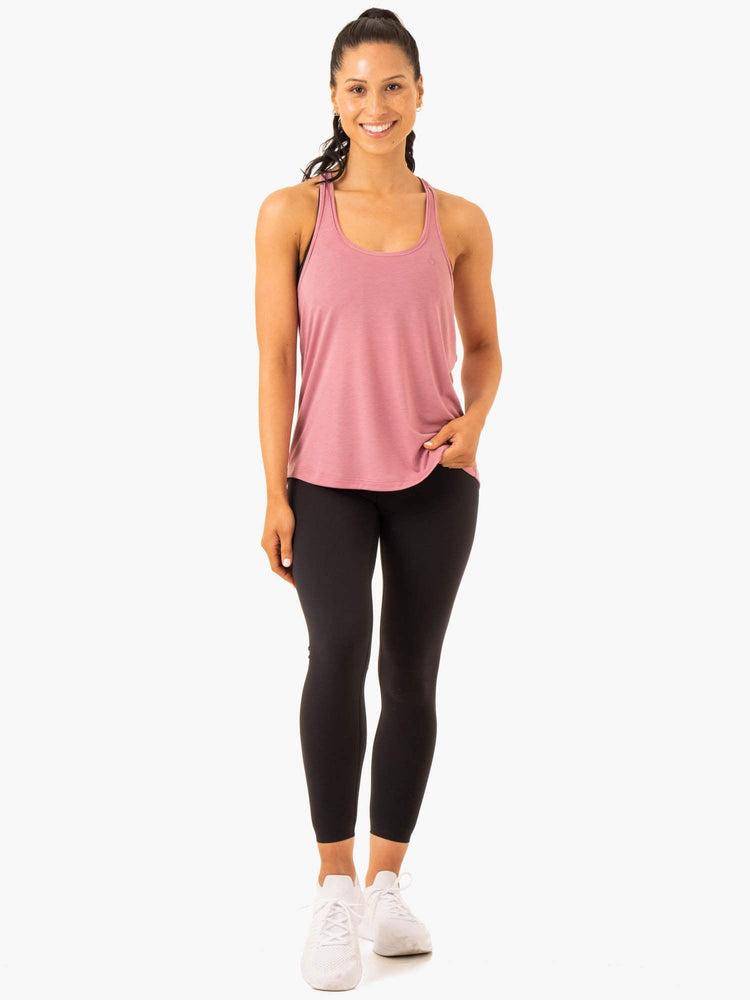 Women's Ryderwear Women Tanks Elevate Singlet Tanks Pink | NZ2820TV